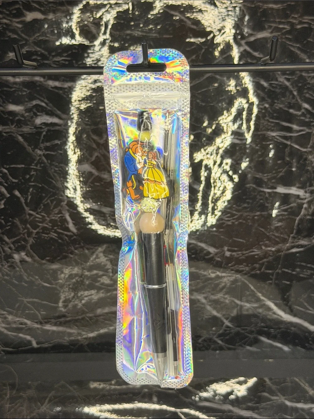 Beauty and the Beast Focal Bead Pen  Black and Blue Ink